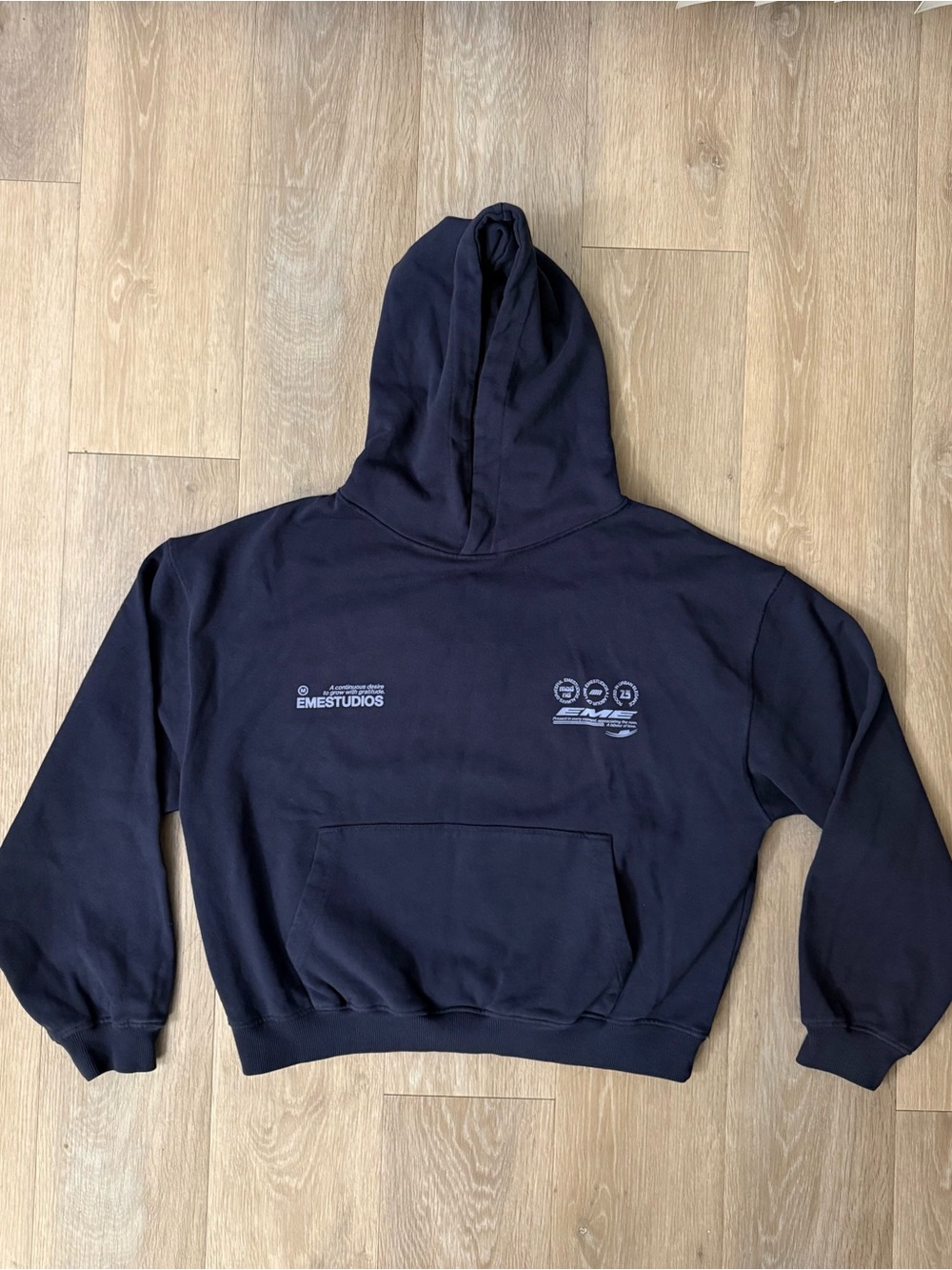 EMESTUDIOS Stamp Navy Oversized Hoodie Men’s Size Medium